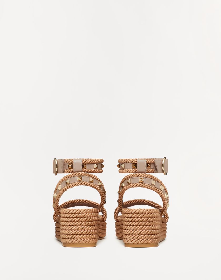 ROCKSTUD FLATFORM SANDAL IN CALFSKIN 45MM - Image 2